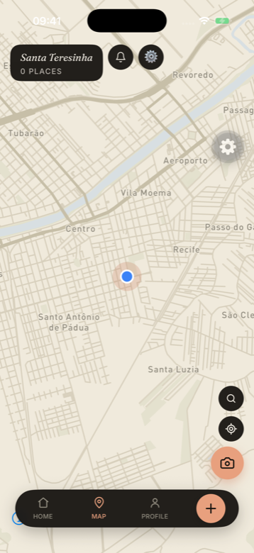 Storia map in the dark Night Paper world